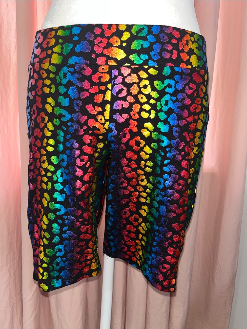 torrid Black Rainbow Leopard Bike Shorts